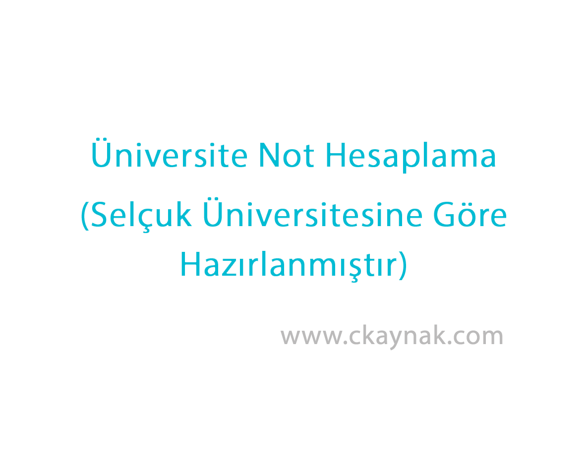 Üniversite Not Hesaplama Üniversite Not Hesaplama